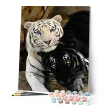 Load image into Gallery viewer, paint by numbers | Tigers White And Black | advanced animals tigers | FiguredArt