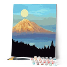Load image into Gallery viewer, paint by numbers | Mountain and Full Moon | easy landscapes mountains | FiguredArt