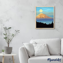 Load image into Gallery viewer, paint by numbers | Mountain and Full Moon | easy landscapes mountains | FiguredArt