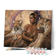 Load image into Gallery viewer, paint by numbers | Goddess and Leopards | advanced animals leopards nude | FiguredArt