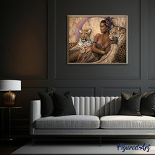 Load image into Gallery viewer, paint by numbers | Goddess and Leopards | advanced animals leopards nude | FiguredArt