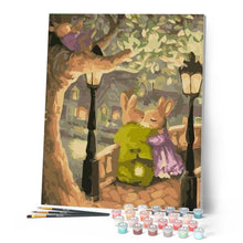 Load image into Gallery viewer, paint by numbers | Bunny Couple | animals easy trees | FiguredArt