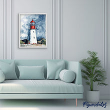 Load image into Gallery viewer, paint by numbers | Lighthouse under a Cloudy Sky | intermediate landscapes | FiguredArt