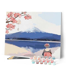 Load image into Gallery viewer, paint by numbers | Looking at Mount Fuji | easy flowers landscapes | FiguredArt