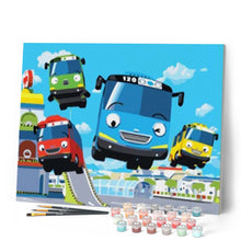 Load image into Gallery viewer, paint by numbers | Colorful buses | easy kids movies | FiguredArt