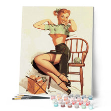 Load image into Gallery viewer, Vintage Pin-up with Yarns