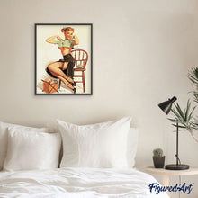 Load image into Gallery viewer, Vintage Pin-up with Yarns