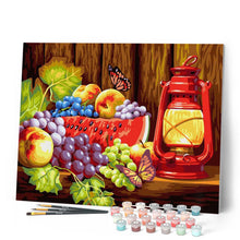 Load image into Gallery viewer, Paint by numbers | Fruits on the table and butterflies | animals advanced kitchen new arrivals butterflies | Figured'Art