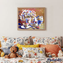 Load image into Gallery viewer, Paint by numbers | Set of tea and flowers | advanced flowers new arrivals | Figured'Art