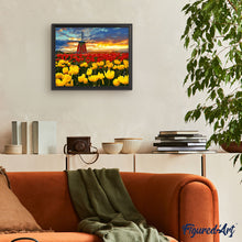 Load image into Gallery viewer, Windmill and red and yellow tulips