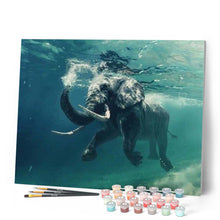 Load image into Gallery viewer, paint by numbers | Elephant Swimming | advanced animals elephants | FiguredArt