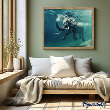 Load image into Gallery viewer, paint by numbers | Elephant Swimming | advanced animals elephants | FiguredArt