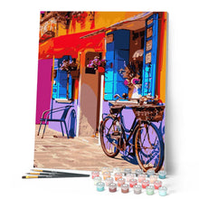 Load image into Gallery viewer, Paint by numbers | Bicycle at the coffee shop | intermediate new arrivals cities | Figured'Art