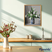 Load image into Gallery viewer, paint by numbers | White Tulips | easy flowers | FiguredArt