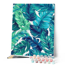Load image into Gallery viewer, paint by numbers | Tropical Green leaves | flowers intermediate | FiguredArt
