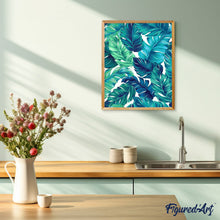 Load image into Gallery viewer, paint by numbers | Tropical Green leaves | flowers intermediate | FiguredArt