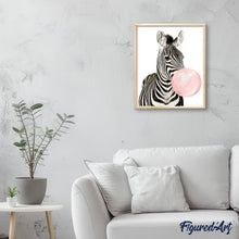 Load image into Gallery viewer, paint by numbers | Zebra Bubble | animals easy zebras | FiguredArt