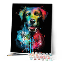 Load image into Gallery viewer, paint by numbers | Dog Color Fashion Portrait | animals dogs intermediate Pop Art | FiguredArt