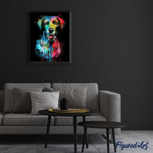 Load image into Gallery viewer, paint by numbers | Dog Color Fashion Portrait | animals dogs intermediate Pop Art | FiguredArt