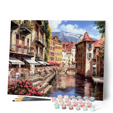 Load image into Gallery viewer, paint by numbers | Small Mountain Village | advanced cities landscapes | FiguredArt