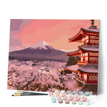 Load image into Gallery viewer, paint by numbers | Fuji Cherry Blossoms in Spring | advanced landscapes | FiguredArt