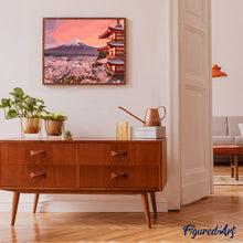 Load image into Gallery viewer, paint by numbers | Fuji Cherry Blossoms in Spring | advanced landscapes | FiguredArt