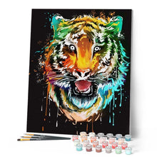 Load image into Gallery viewer, Paint by numbers | Colorful tiger head | animals advanced Pop Art tigers | Figured'Art