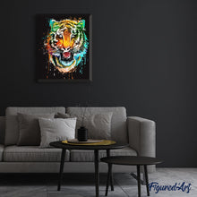 Load image into Gallery viewer, Paint by numbers | Colorful tiger head | animals advanced Pop Art tigers | Figured'Art