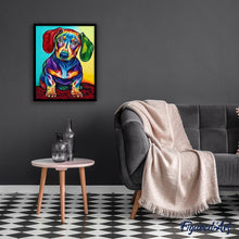 Load image into Gallery viewer, paint by numbers | Dog Color Red and Green Ears | animals dogs easy Pop Art | FiguredArt