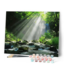 Load image into Gallery viewer, paint by numbers | Lights in the Forest | advanced forest landscapes new arrivals | FiguredArt