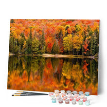 Load image into Gallery viewer, paint by numbers | Lake Reflection in Autumn | advanced landscapes new arrivals | FiguredArt