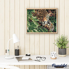 Load image into Gallery viewer, paint by numbers | Leopard on the lookout | animals intermediate leopards trees | FiguredArt