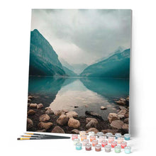 Load image into Gallery viewer, paint by numbers | Mysterious Lake in the Mountains | advanced landscapes new arrivals | FiguredArt