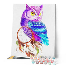 Load image into Gallery viewer, paint by numbers | Owl in Color | animals intermediate new arrivals owls | FiguredArt