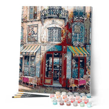 Load image into Gallery viewer, paint by numbers | Vintage Bistro | advanced cities | FiguredArt