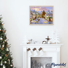 Load image into Gallery viewer, paint by numbers | Village under the Snow | cities intermediate landscapes | FiguredArt