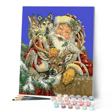 Load image into Gallery viewer, paint by numbers | Santa Claus with some Animals | animals christmas intermediate new arrivals | FiguredArt