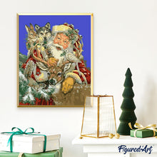 Load image into Gallery viewer, paint by numbers | Santa Claus with some Animals | animals christmas intermediate new arrivals | FiguredArt