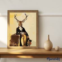 Load image into Gallery viewer, paint by numbers | The Deer Dandy | abstract animals deer easy | FiguredArt