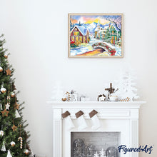 Load image into Gallery viewer, paint by numbers | Small Village during Winter | intermediate landscapes new arrivals | FiguredArt