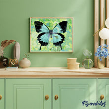 Load image into Gallery viewer, paint by numbers | Butterfly Green and Black | advanced animals butterflies new arrivals | FiguredArt