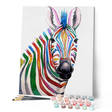 Load image into Gallery viewer, paint by numbers | Colorful Zebra | animals easy zebras | FiguredArt