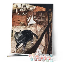 Load image into Gallery viewer, paint by numbers | Cat on the ledge | advanced animals cats new arrivals | FiguredArt