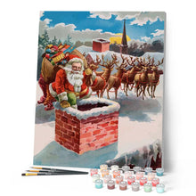Load image into Gallery viewer, paint by numbers | Santa Claus in the Fireplace | christmas intermediate new arrivals | FiguredArt