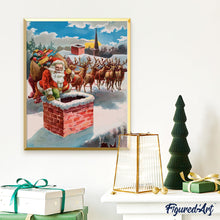 Load image into Gallery viewer, paint by numbers | Santa Claus in the Fireplace | christmas intermediate new arrivals | FiguredArt