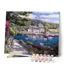 Load image into Gallery viewer, paint by numbers | Boats on the Mediterranean sea | advanced landscapes ships and boats | FiguredArt