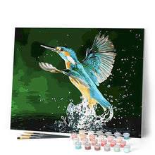 Load image into Gallery viewer, paint by numbers | kingfisher taking flight | new arrivals animals birds easy | FiguredArt