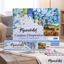 Load image into Gallery viewer, paint by numbers | field of poppies in the countryside | new arrivals landscapes flowers intermediate | FiguredArt
