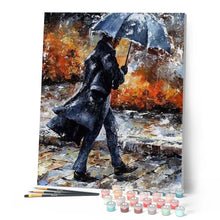 Load image into Gallery viewer, paint by numbers | Man walking in the Rain | advanced romance | FiguredArt