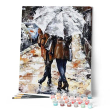 Load image into Gallery viewer, paint by numbers | Couple under an umbrella | advanced romance | FiguredArt
